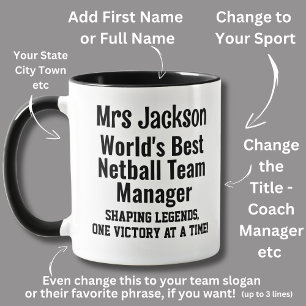 Name, Worlds Best Netball Team Manager  Mug