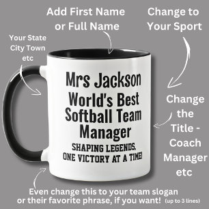 Name, Worlds Best Softball Team Manager - Legends Mug