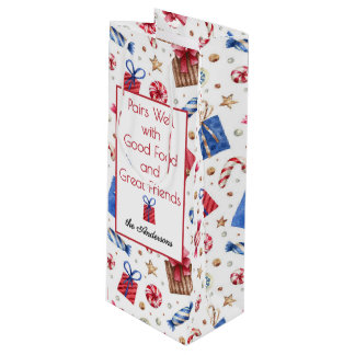 Name, Wrapped Packages & Sweets Holiday Wine Gift Bag