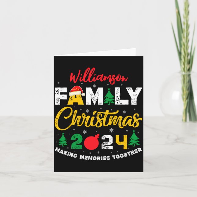 Name Year Matching Family Christmas Reunion T Shir Card (Front)