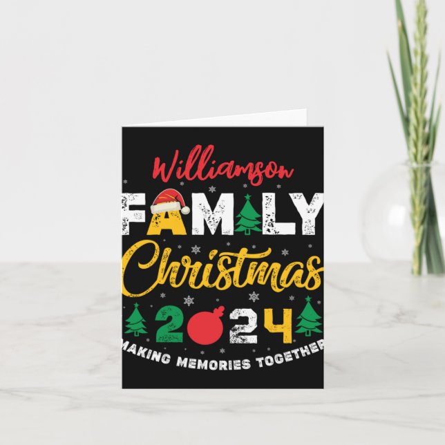 Name Year Matching Family Christmas Reunion T Shir Card (Front)