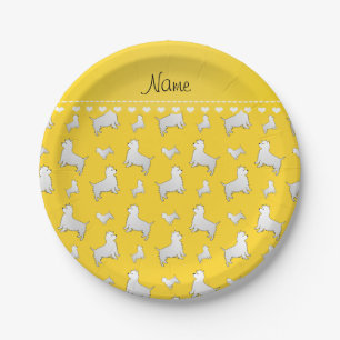 Name yellow West Highland White Terrier dogs Paper Plate