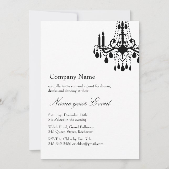 Name your Event White Grand Ballroom Invitation (Front)