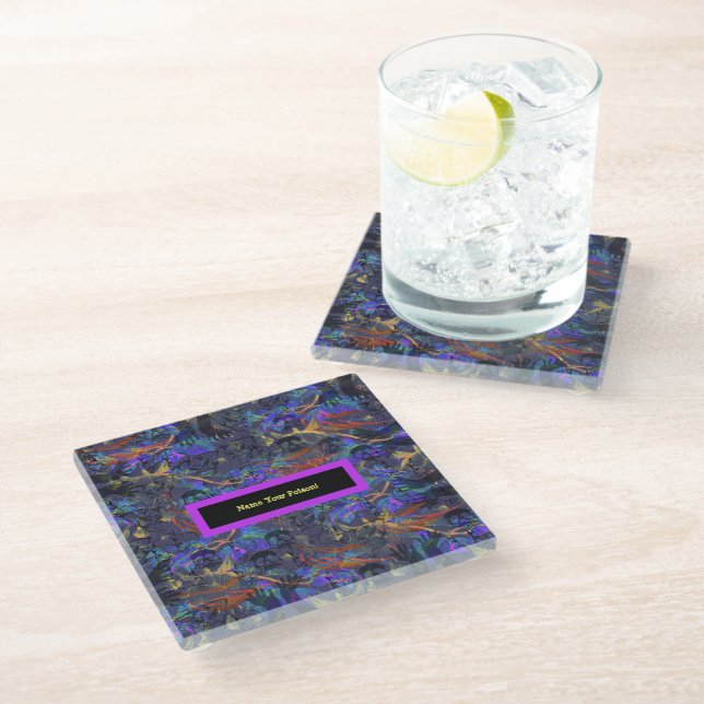 Name Your Poison Glass Coaster (Angled)