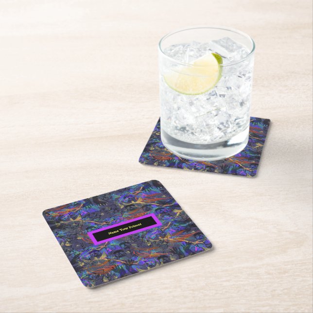 Name Your Poison Square Paper Coaster (Insitu)