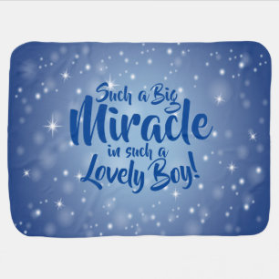 Name. Your Text, Big Miracle in Lovely Boy Baby Baby Blanket