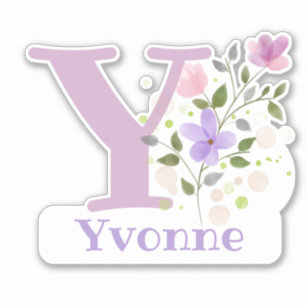 Name Yvonne with the Letter Y Sticker Cut-Out