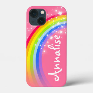 Named 8 letter rainbow red pink iPhone 13 mini case