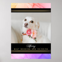 Named Best Wedding Dog Photo Template Pink Purple