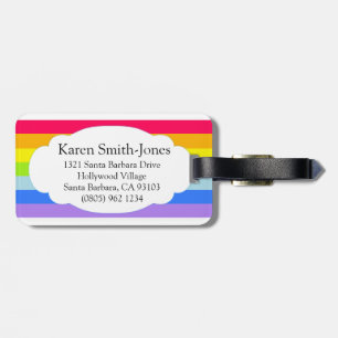 Named bright rainbow cloud luggage tag