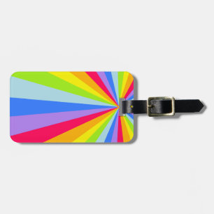 Named bright rainbow rays cloud luggage tag