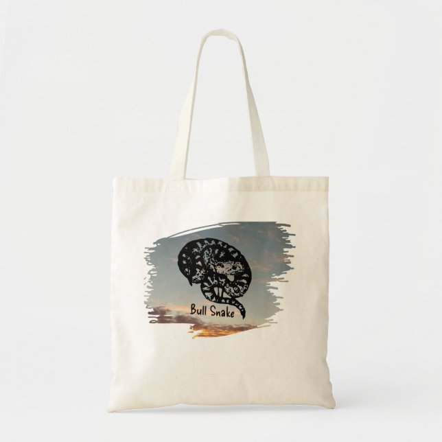 Named Bull Snake Medicine on Sunset Tote Bag (Front)