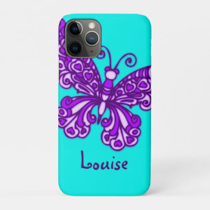 Named butterfly aqua purple ipod case
