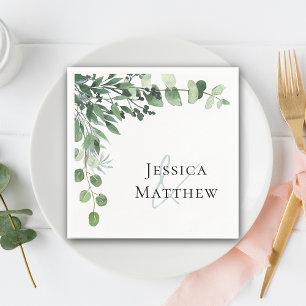 Named Eucalyptus Wedding  Napkin