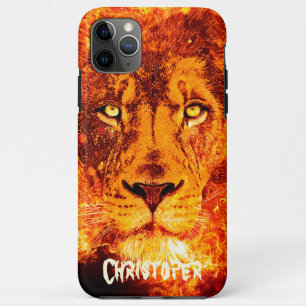 Named Flaming Lion Face iPhone 11 Pro Max Case