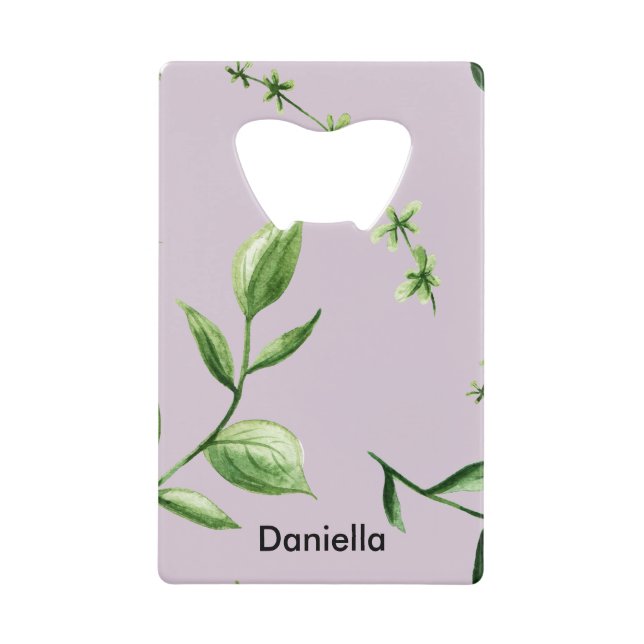 Named Green Florals on Purple (Front)
