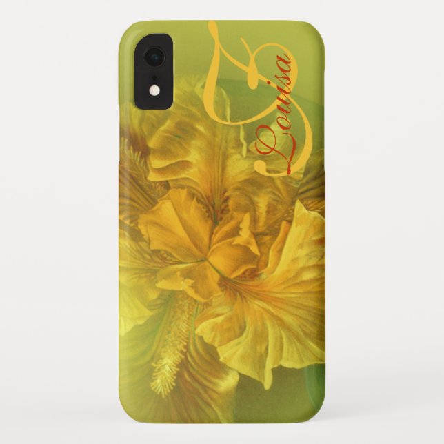 Named iris floral yellow art case (Back)