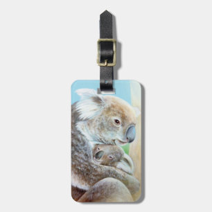 Named Koala cuddle fine art luggage tag