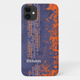 Named navy orange surf style iPhone 11 case