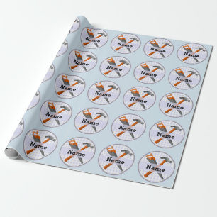 Named Personalised Tools design for boys. Wrapping Paper