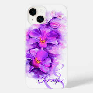 Named radiant Orchid purple art floral iphone case