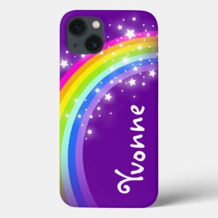 Named rainbow on purple ipad air case