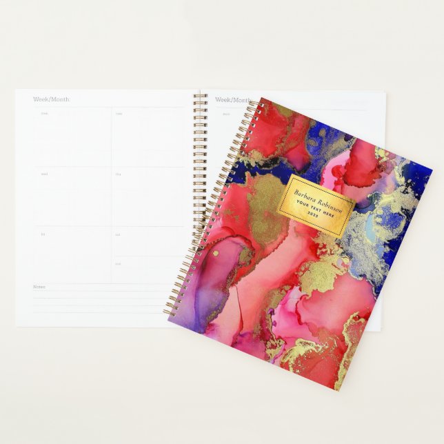 Named Red Purple Gold Abstract Planner (Display)