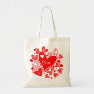 Named Valentine’s Hearts Tote Bag