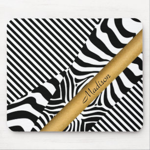 Named Zebra and Stripes Mouse Mat