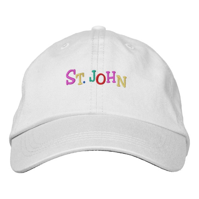 Namedrop Nation_St. John multi-coloured Embroidered Hat (Front)