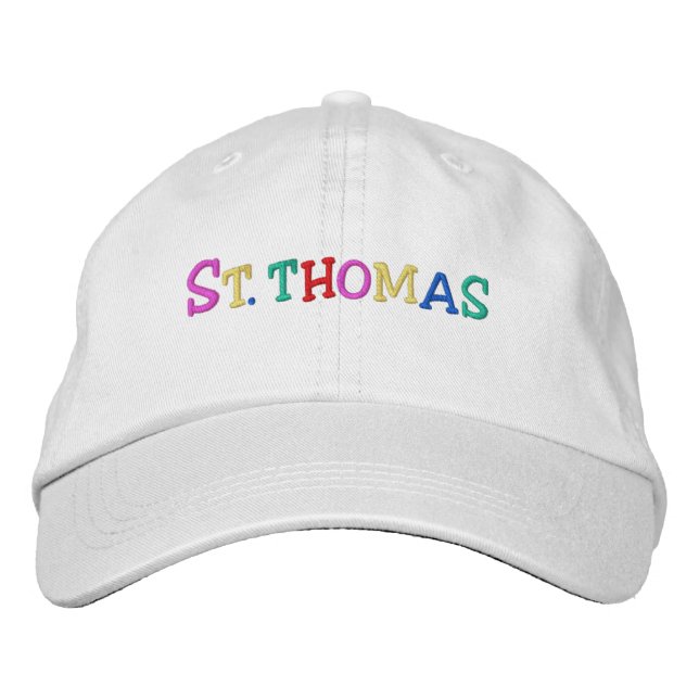 Namedrop Nation_St. Thomas multi-coloured Embroidered Hat (Front)