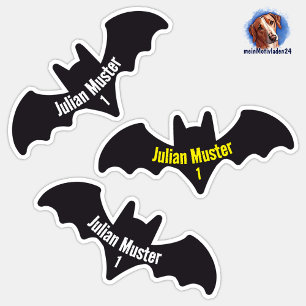Namensaufkleber Fledermaus Kontur -