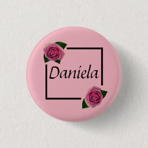 Namensschild mit Rosen 3 Cm Round Badge
