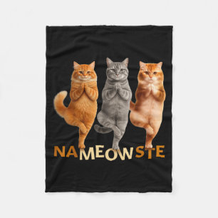 Nameowste Yoga Cat Fleece Blanket