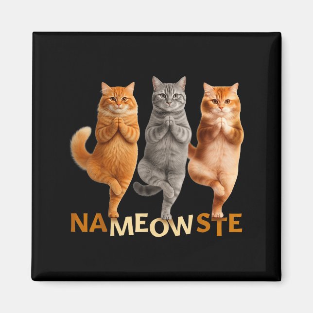 Nameowste Yoga Cat  Magnet (Front)