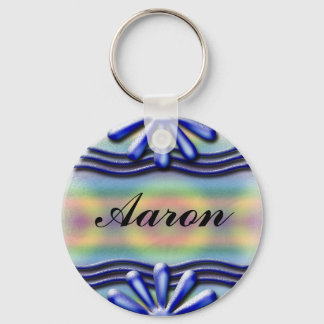 Nameplate Blue Key Ring