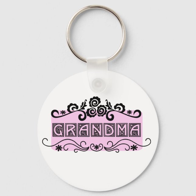 Nameplate Grandma T-shirts and Gifts Key Ring (Front)