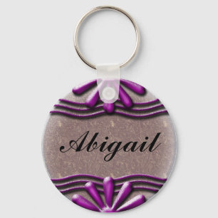 Nameplate Lilac Key Ring