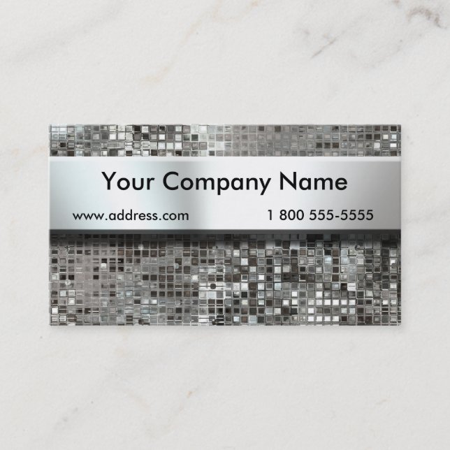 Nameplate On Sequins Business Cards (Front)