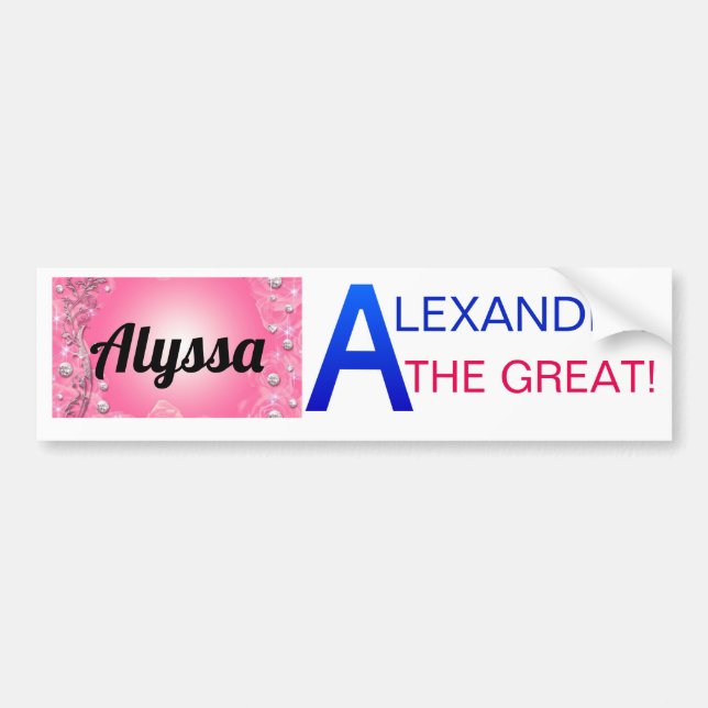 Names Alyssa and Alexander School Bus sign/sticker Bumper Sticker (Front)