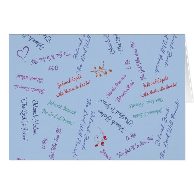 Names and character of God Parakaleo note card (Front Horizontal)