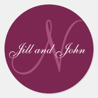 Names and Initial Monogram N Sticker