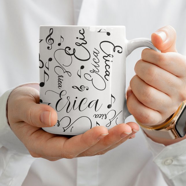  Names and Speckled Musical Notes printed allover Coffee Mug (Creator Uploaded)