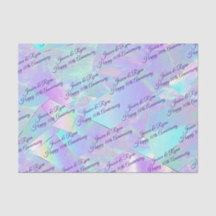 Names Any Year Anniversary PurpleScript Iridescent Tissue Paper