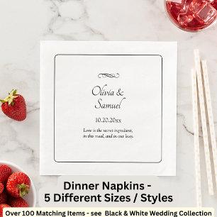 Names Date Message Black White Infinity Napkin