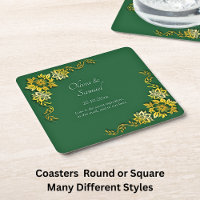 Names Date Message Emerald Green & Gold 