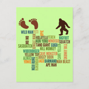 Names For Bigfoot Postcard