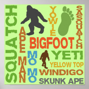 Names For Bigfoot Poster