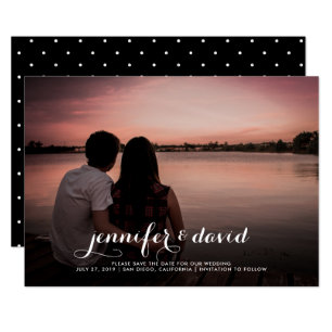 Names in Script Save the Date Photo