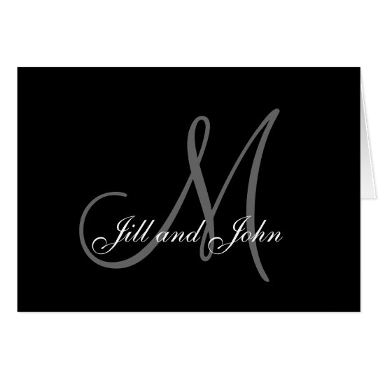 Names Initial Monogram Cards Weddings Black